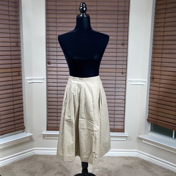 MICHAEL Michael Kors Dresses & Skirts - #30 Michael Kors Tan Cotton Flare Skirt MK Flared A-Line Knee Skater Solid Color